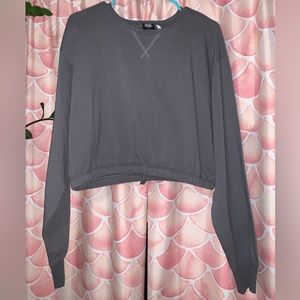 PacSun Gray Cropped Cinched Waist Crewneck